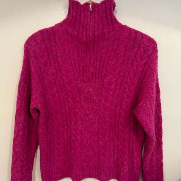 Anthropologie Payton Cable Knit 1/4 Zip Fishermen Sweater- Size Medium - Picture 3 of 9